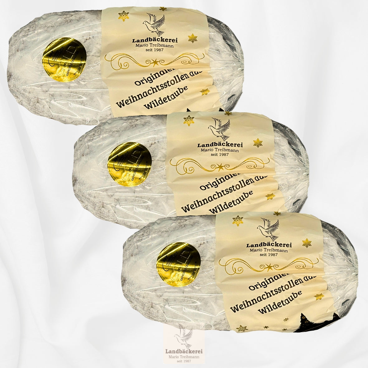 Familienbox - 3x Goldsiegel - Butterstollen 1,25kg im Designkarton