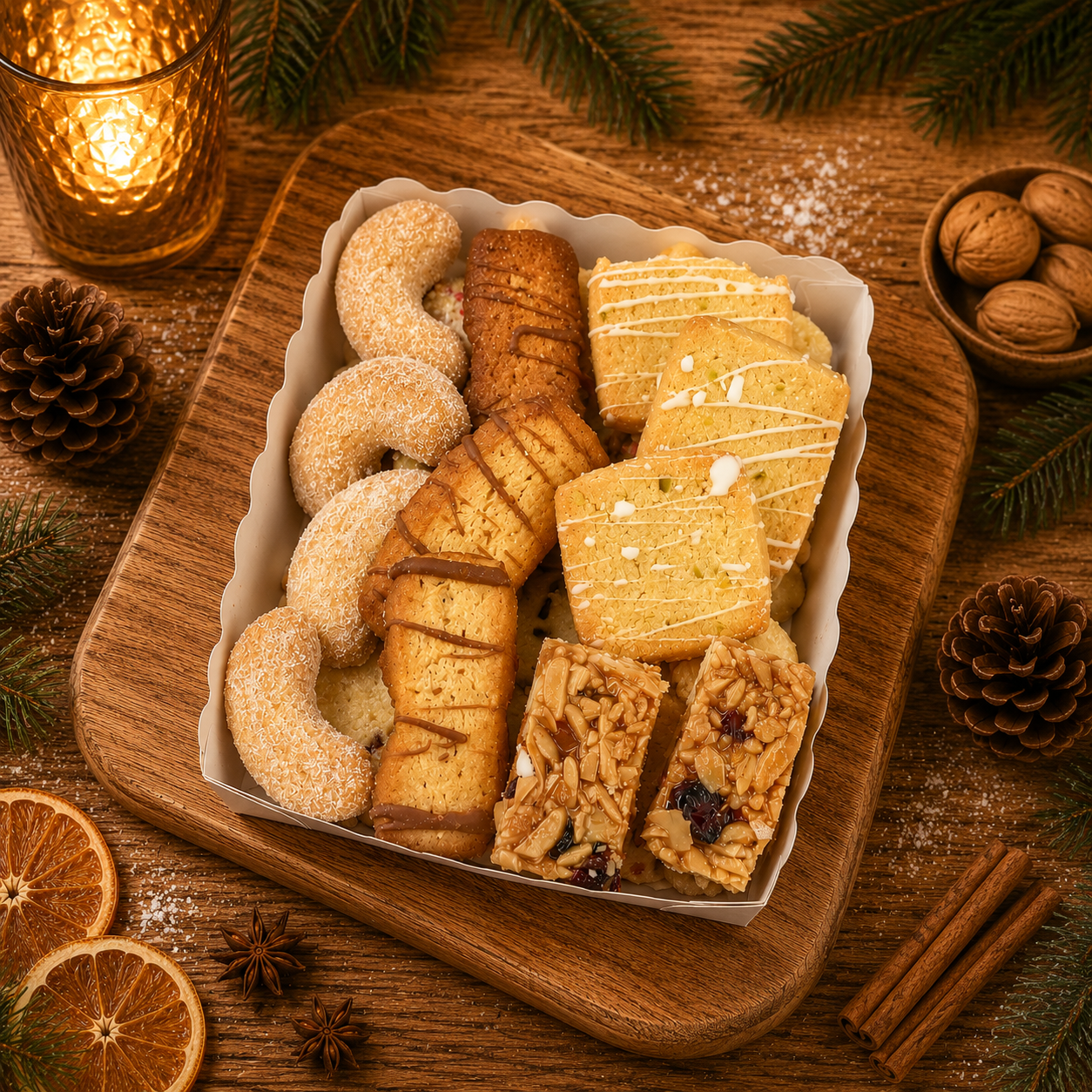 Genussbox offen Holzbrett