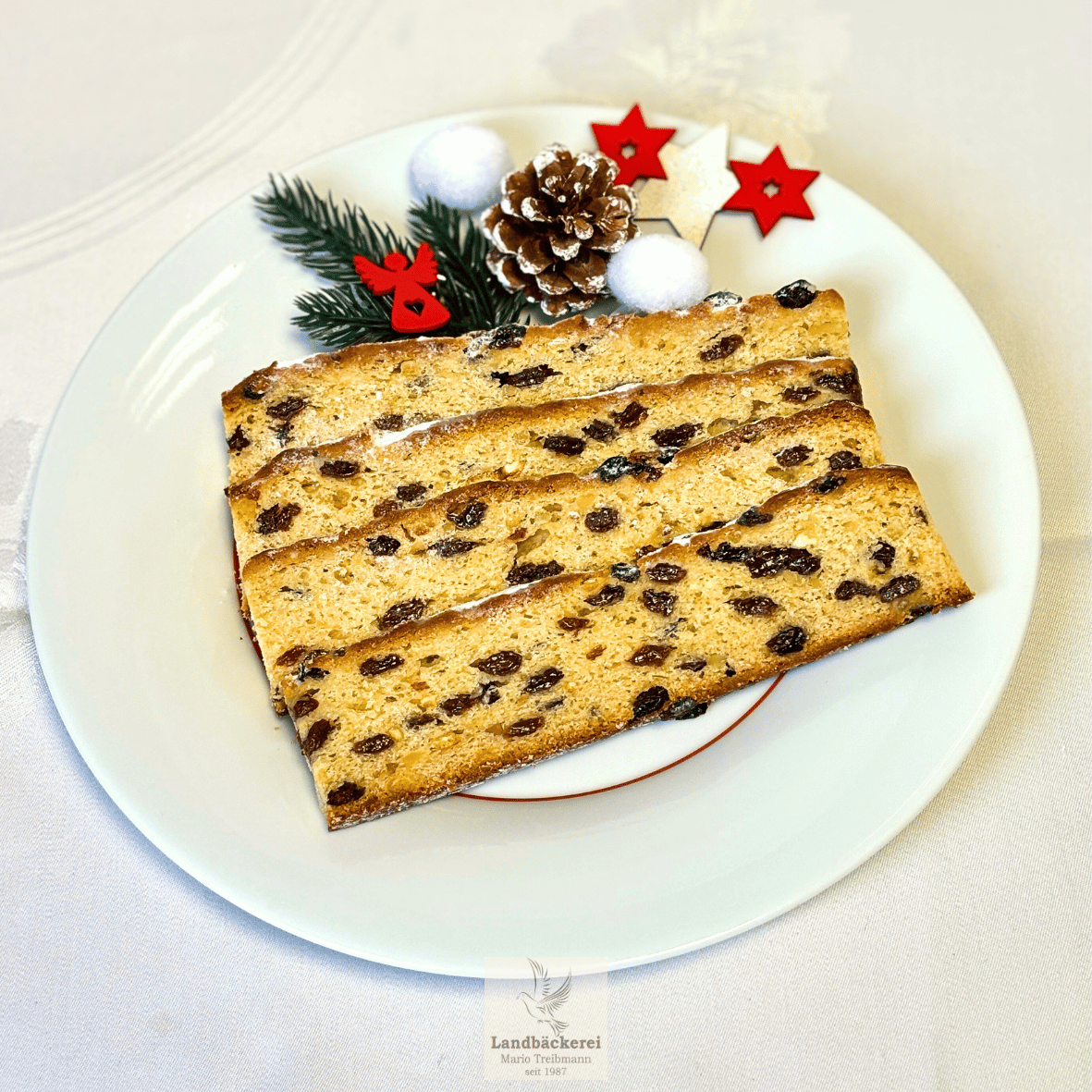 Goldsiegel Butterschnittstollen auf Teller