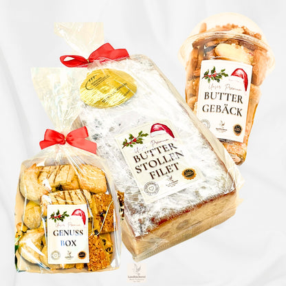 Kaffeetisch Set -  Butterstollenfilet + Buttergebäck Becher + Genussbox